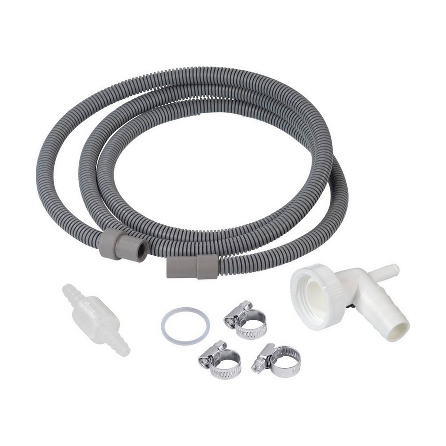 Xavax Ablaufschlauch Ablaufschlauch-Set für Kondenstrockner, 1,5 cm Durchmesser, grau, 70 °C