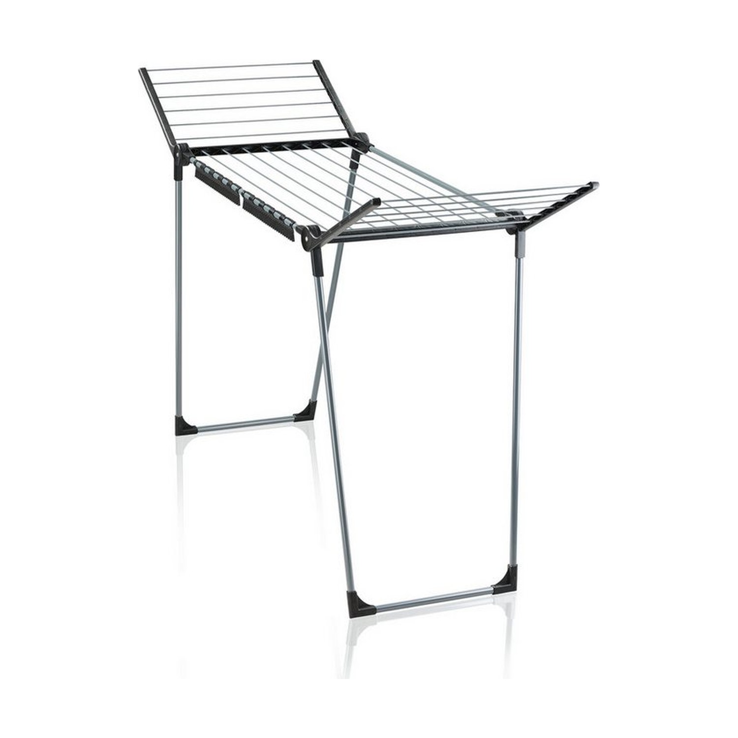Leifheit Pegasus 150 Solid Slim Standtrockner, 15 m Trockenlänge, 105 cm Flügelhöhe, schwarz