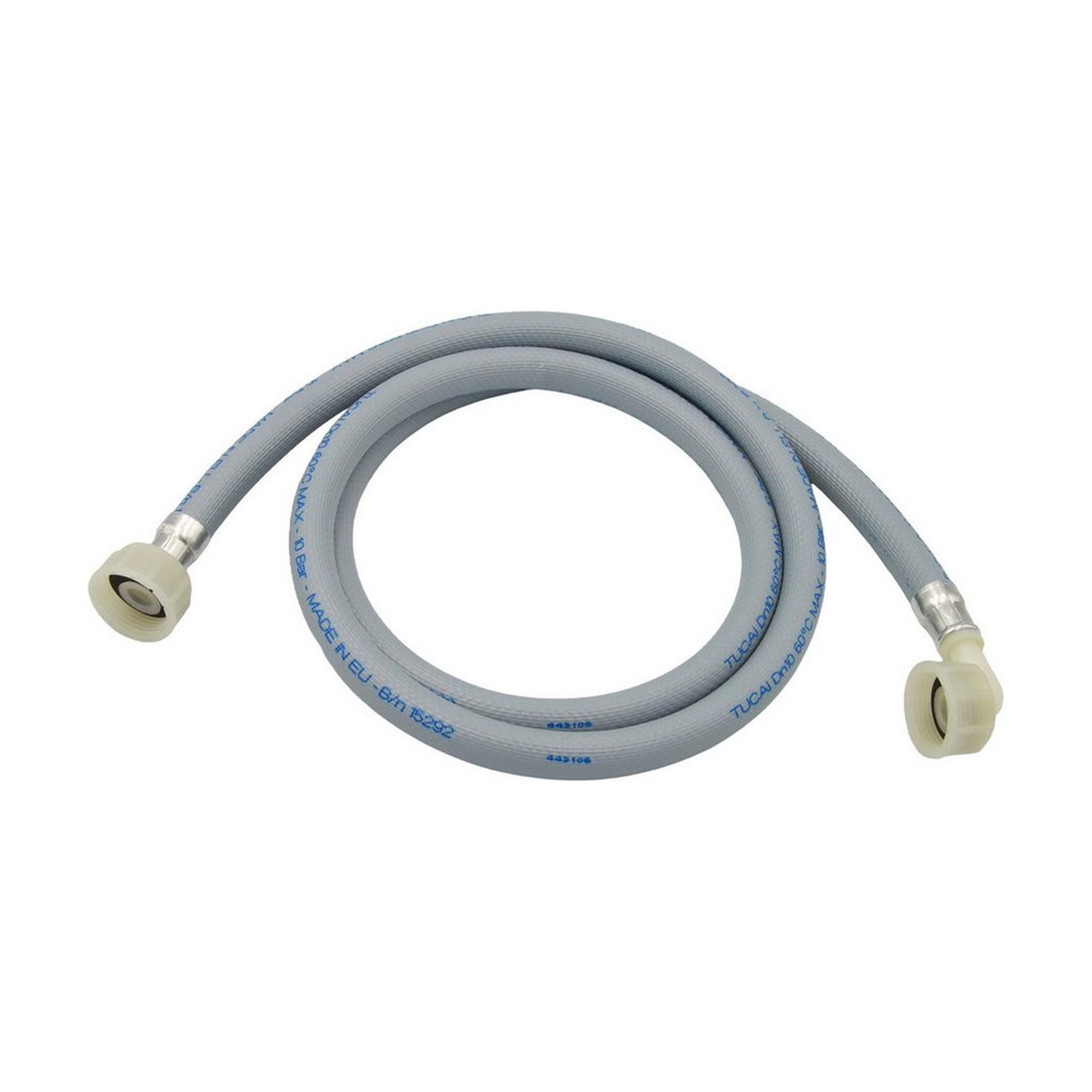 Tucai Waschmaschinenschlauch PVC-Anschluss, 150 cm, grau, PVC