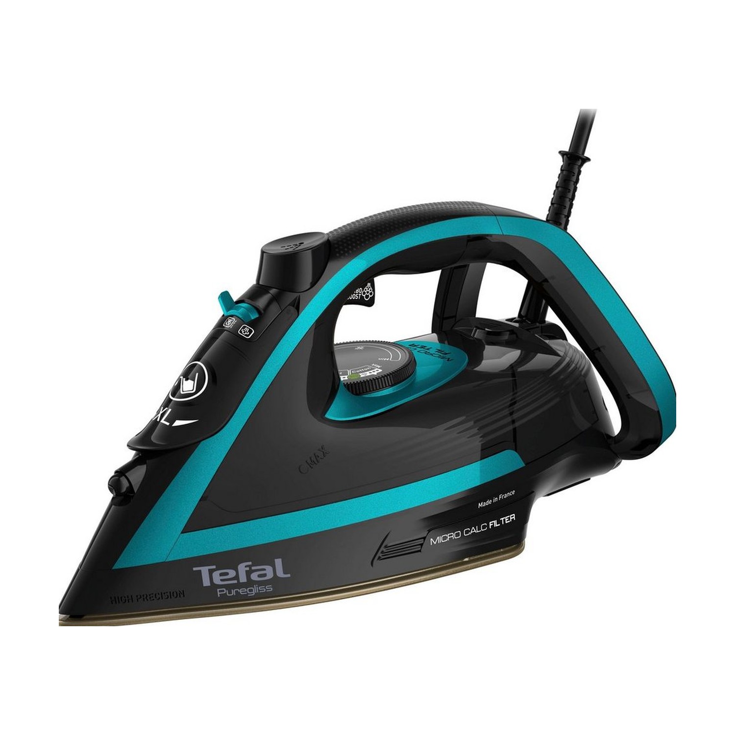 Tefal FV8066 Dampfbügeleisen, 3000 W, 280 g/min Dampfstoß, schwarz/türkis