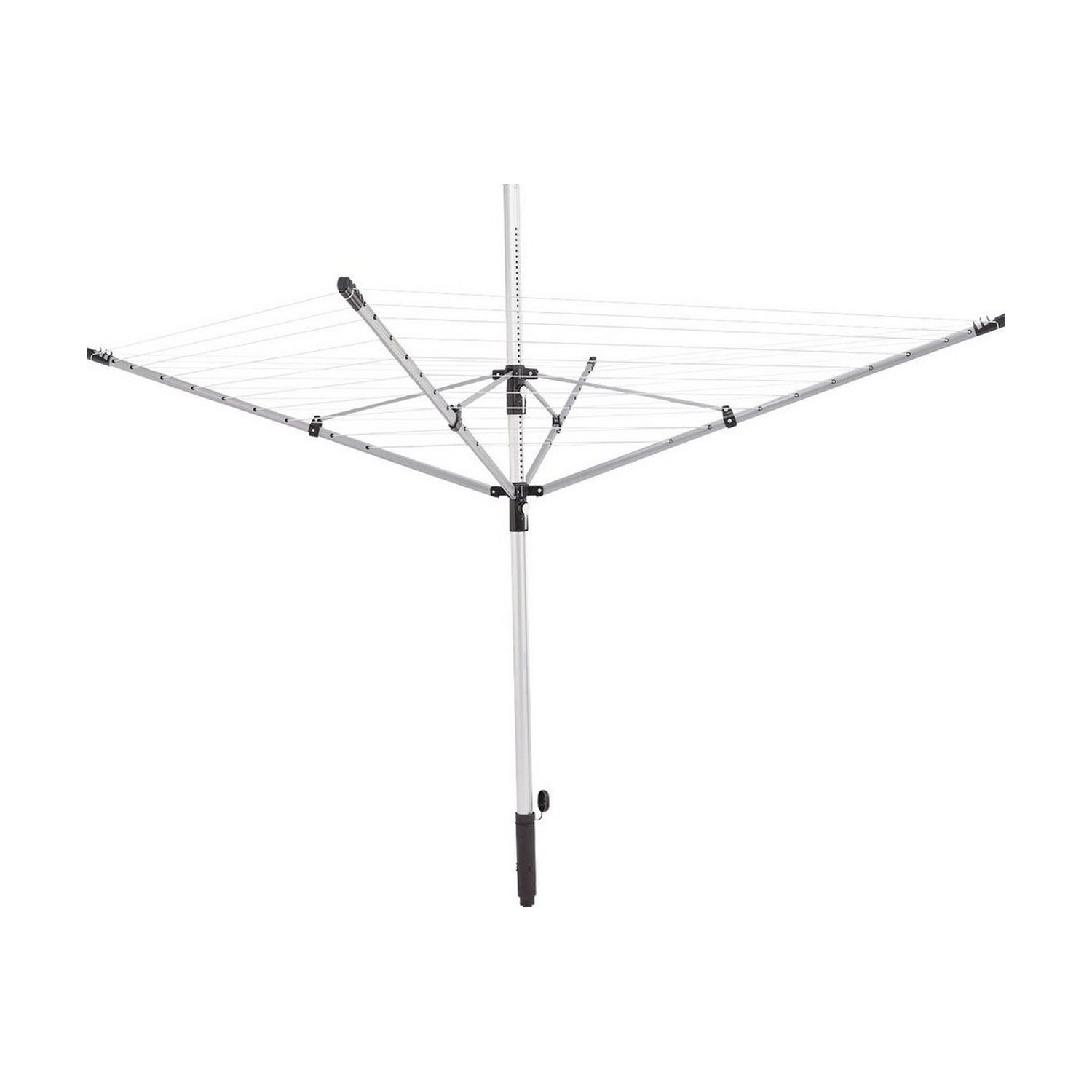 Leifheit Wäschespinne LinoPush 500 — schwarz, 50 m Leinenlänge, witterungsbeständig, Aluminium