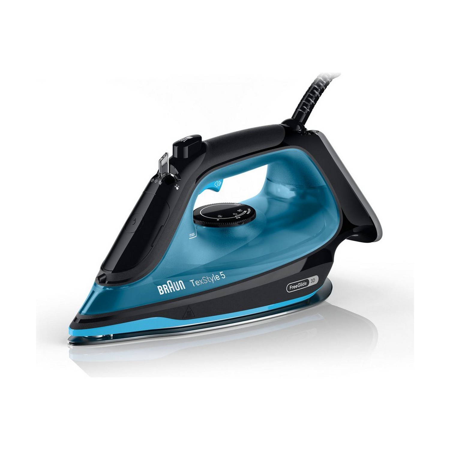Braun TexStyle 5 SI 5256 BL Dampfbügeleisen, 2.600 W, 300 ml Wassertank, SuperCeramic Bügelsohle, Schwarz/Blau