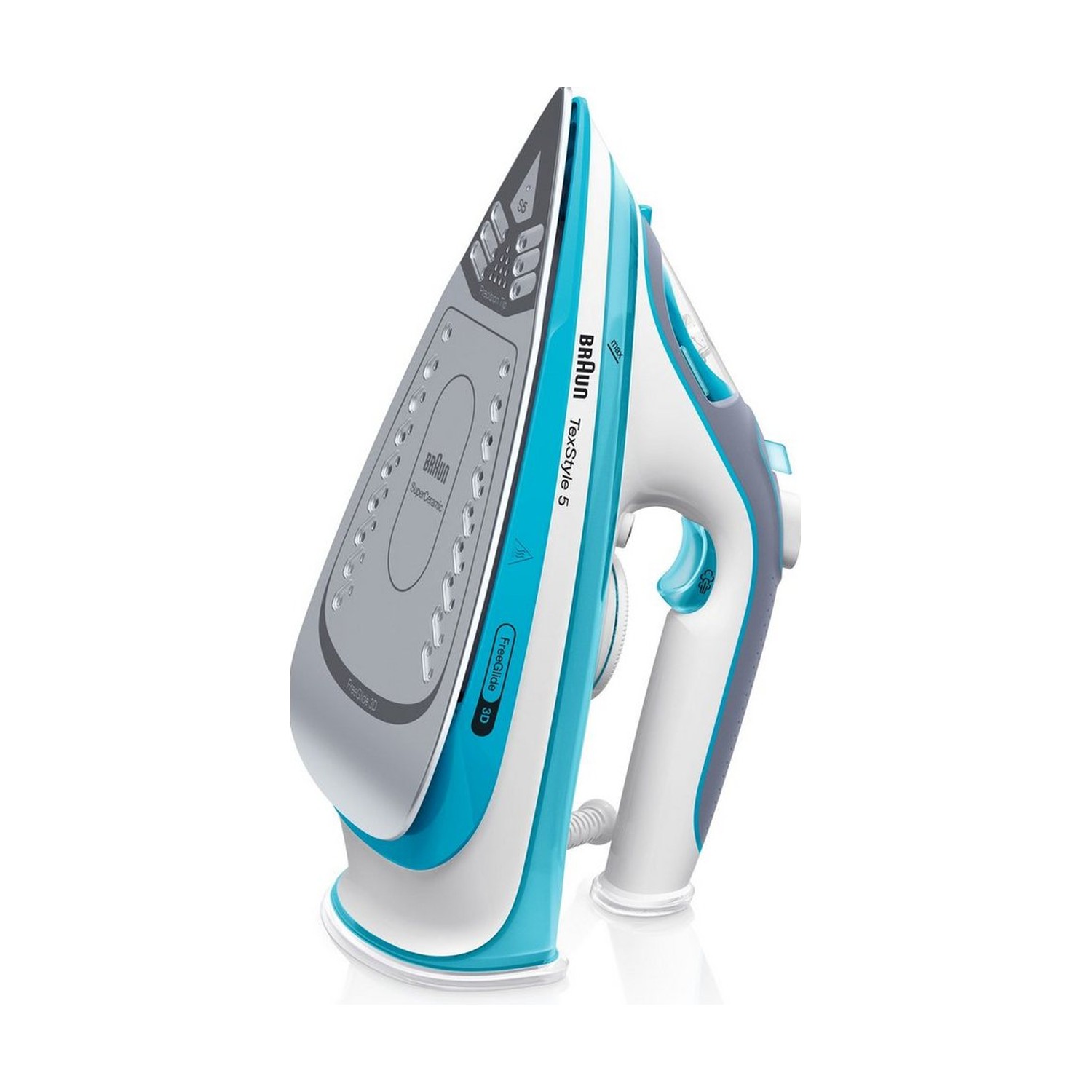 Braun Dampfbügeleisen TexStyle 5 SI 5006 BL, 2.600 W, 300 ml Wassertank, SuperCeramic Bügelsohle, blau